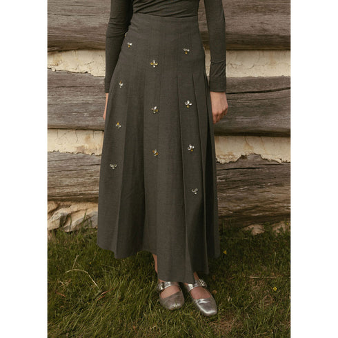 Ava and Lu Grey Embellished Skirt & Turtleneck